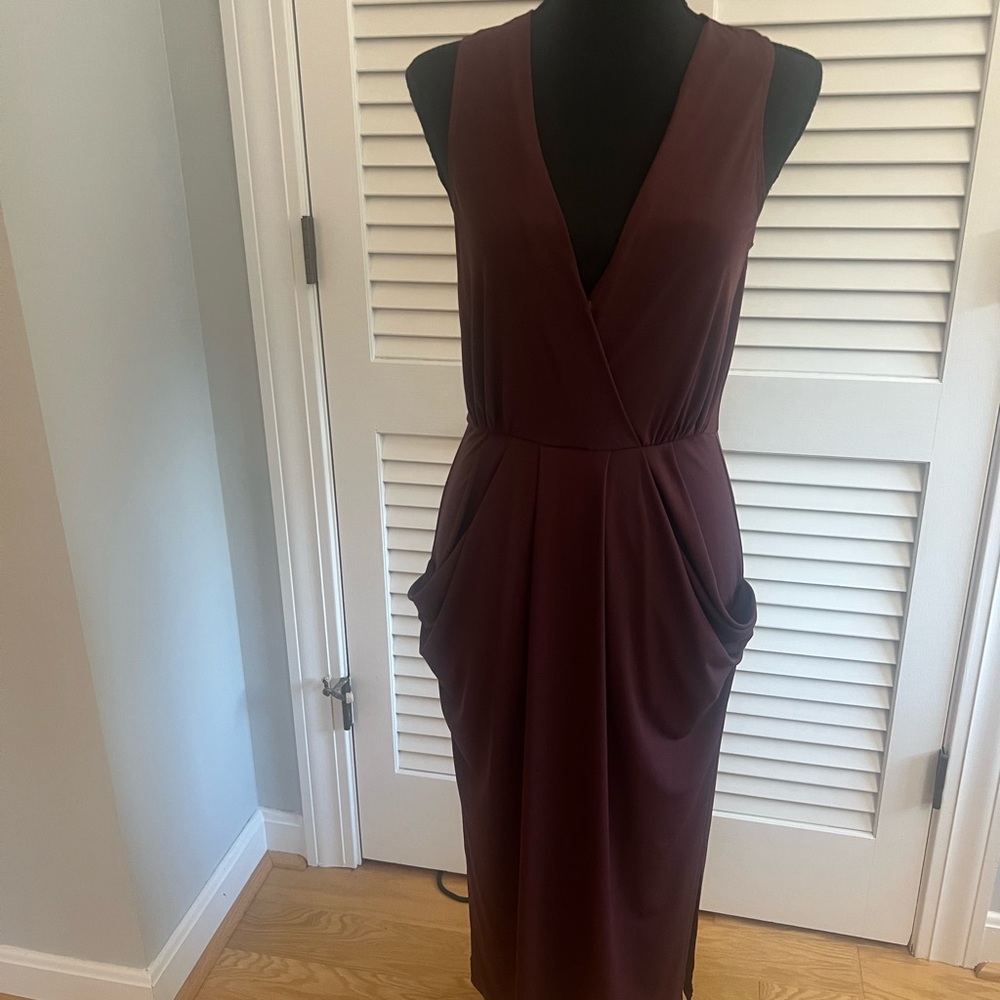 BCBGeneration Burgundy Women’s Drape  Dress